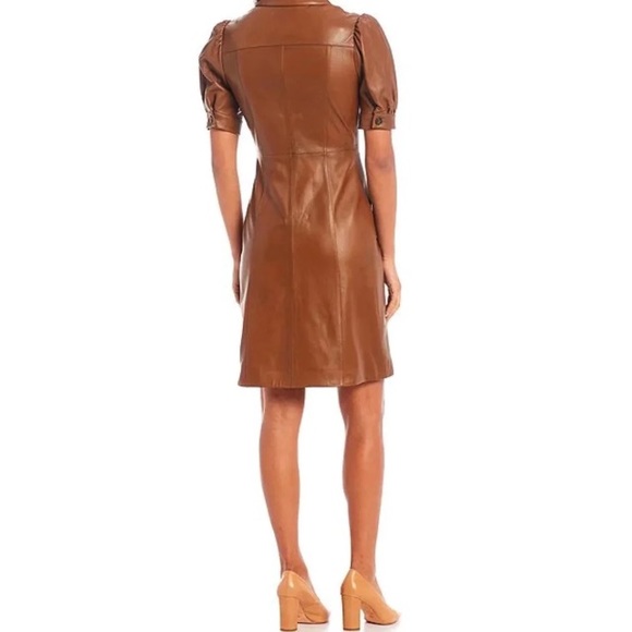 Chestnut brown in a real leather dress. Antonio melani size 12 - Picture 4 of 5
